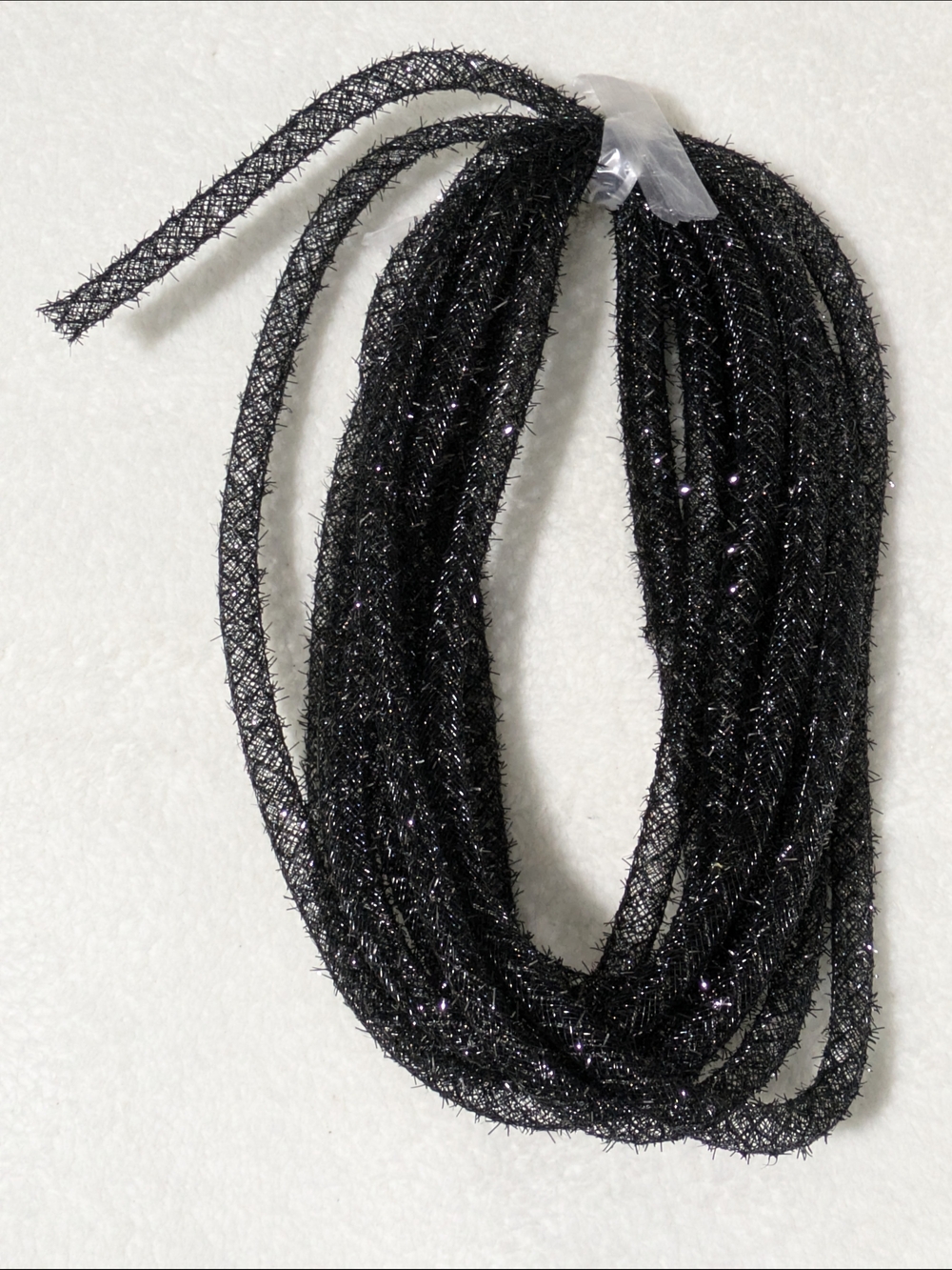 Black Metallic Deco Mesh Tubing